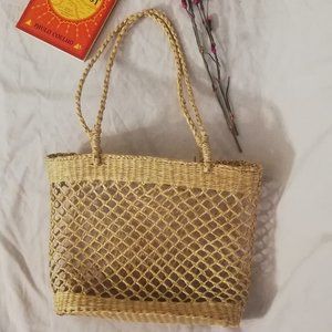 Wicker Tote Beach Bag